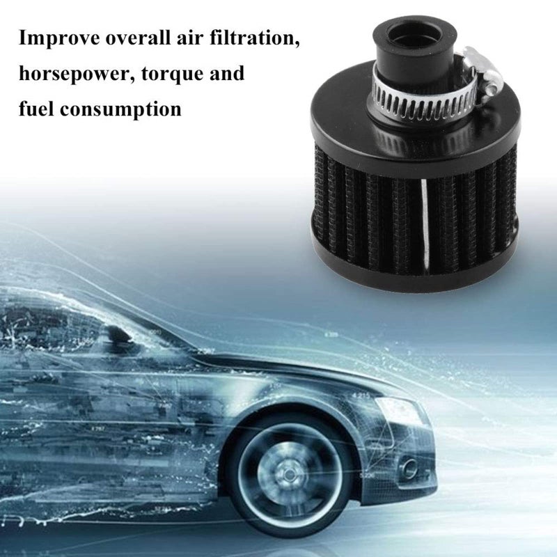 RYANSTAR RACING RYANSTAR 12mm Air Filter Cold Air Intake Filter Breather Turbo Vent Universal Air Intake Filter Cleaner Black Compatible with car and Motorcycle - Image 4